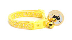 Gold Moons and Stars on Yellow Cat Collar